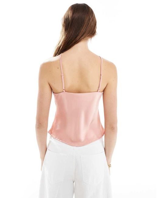 pink satin cami top
