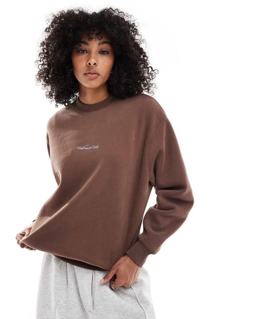 Cotton On Brown Plush Graphic Crew