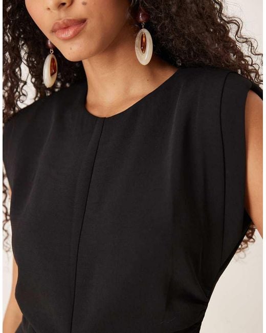 Mango Black Sleeveless Flared Jumpsuit