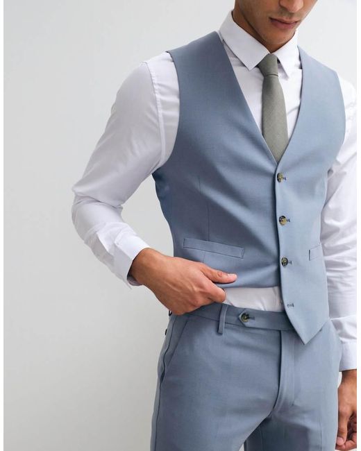 ASOS Blue Skinny Suit Pants for men