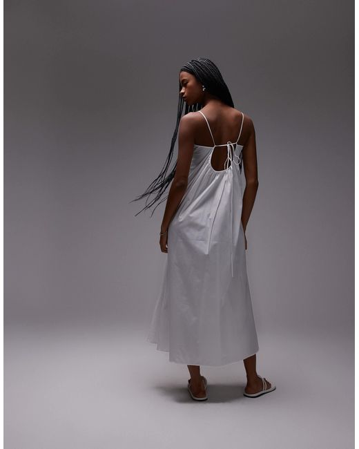 ARKET Gray – strand-maxikleid aus reiner baumwoll-popeline