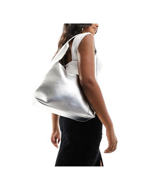 Glamorous White Pu Tote Bag
