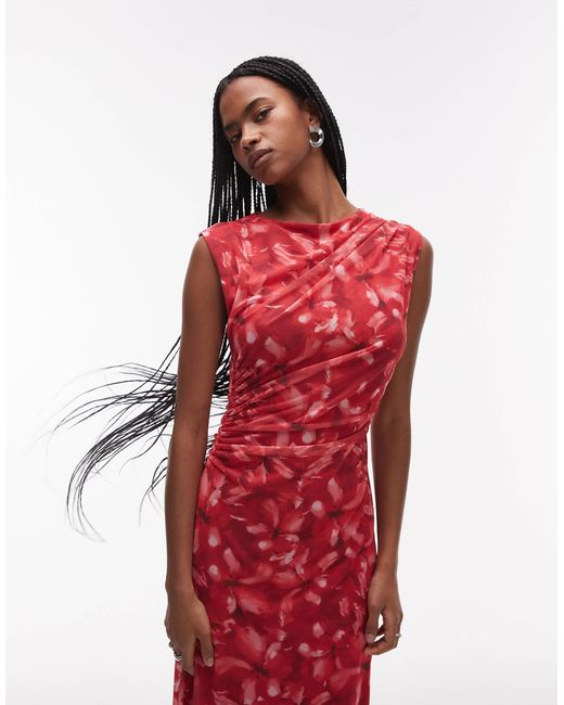 & Other Stories Red – netzstoff-midikleid
