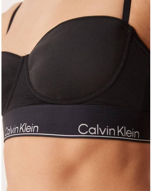 Calvin Klein Black Icon Cotton Modal Lightly Lined Balconette Bra