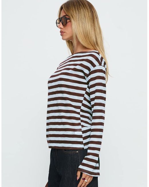 Princess Polly White Fine Knit Wide Sleeve Long Sleeve Top