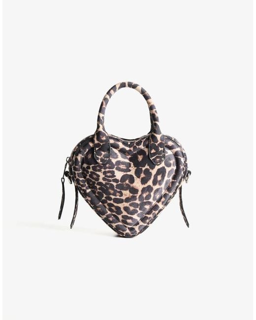 Bershka White Heart Mini Bag