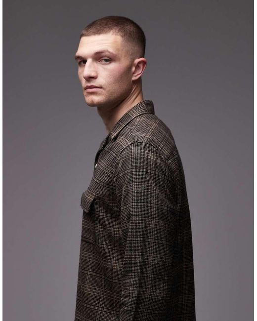 AllSaints Gray Saru Check Shirt for men