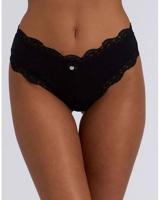 Boux Avenue Pink 3 Pack Tatiana Brazilian Knickers Floral Lace Trim Underwear