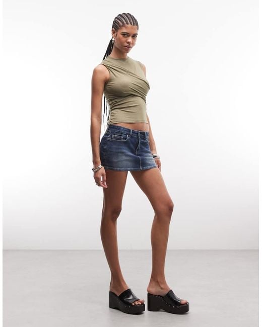 Motel Natural Otso Twist Wrap Short Sleeve Top