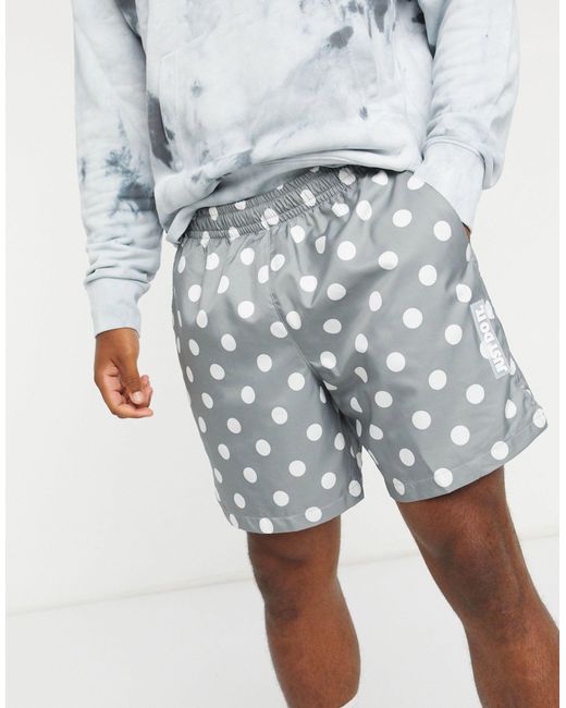 Nike Gray Just Do It Polka-dot Print Shorts for men