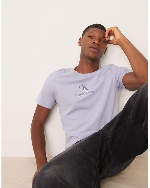 Calvin Klein – shadow – t-shirt in Purple für Herren