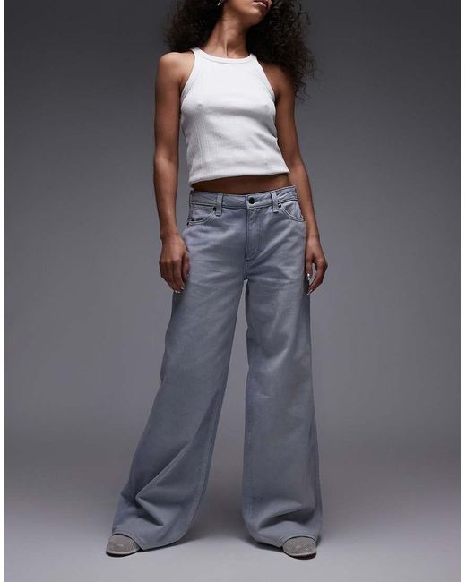 Wrangler Gray Lightweight Wide Leg Jeans