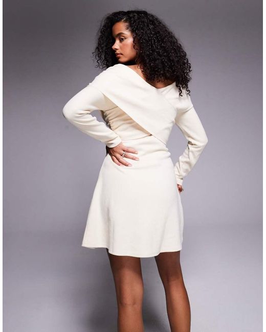 ASOS Natural Supersoft Wrap Front Mini Dress