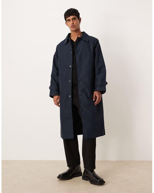 ASOS Blue Oversized Trench Coat for men