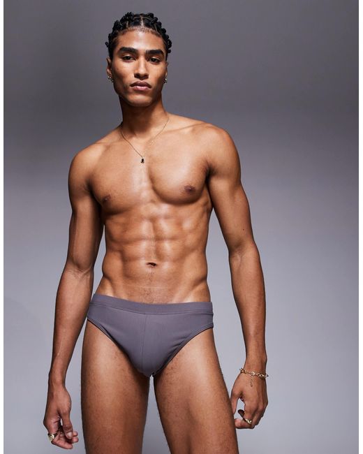 ASOS – strukturierte badehose in Blue für Herren