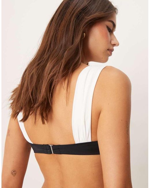 Free Society Brown Contrast Underwire Bikini Top