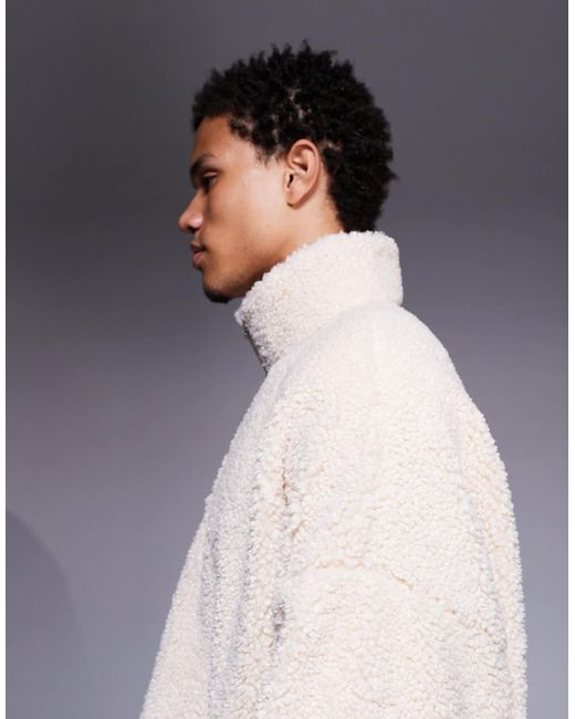 ASOS – super-oversize-sweatshirt aus kunstpelz in Gray für Herren