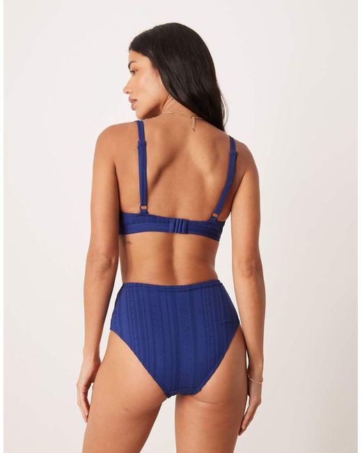 Peek & Beau Blue Broderie Halterneck Bikini Top