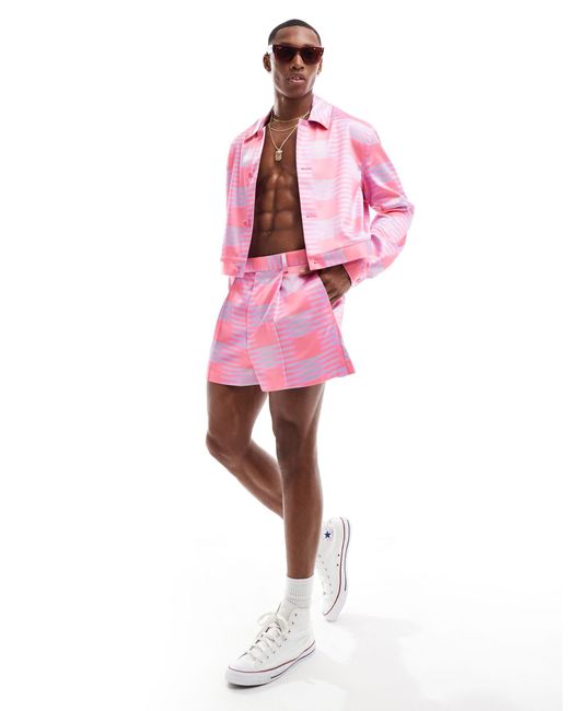 ASOS Pink Smart Co-ord Slim Jacket for men
