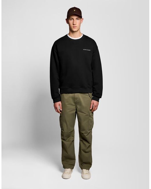 Lyle & Scott Black Heavyweight Script Sweatshirt for men