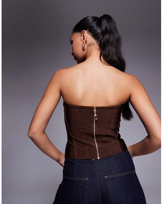 ASOS Blue Bandage Bust Cup Strapless Corset Top