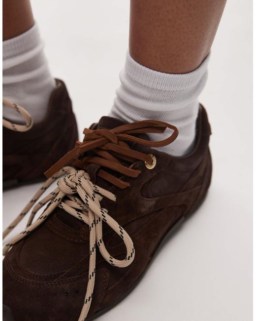 Myr-aa - baskets à lacets en daim - chocolat Bronx en coloris Brown