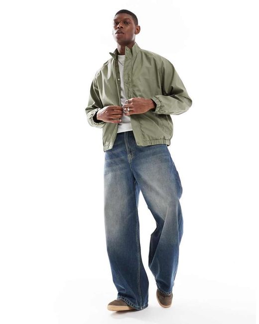 ASOS Oversized Rubberen Windjack in het Green voor heren