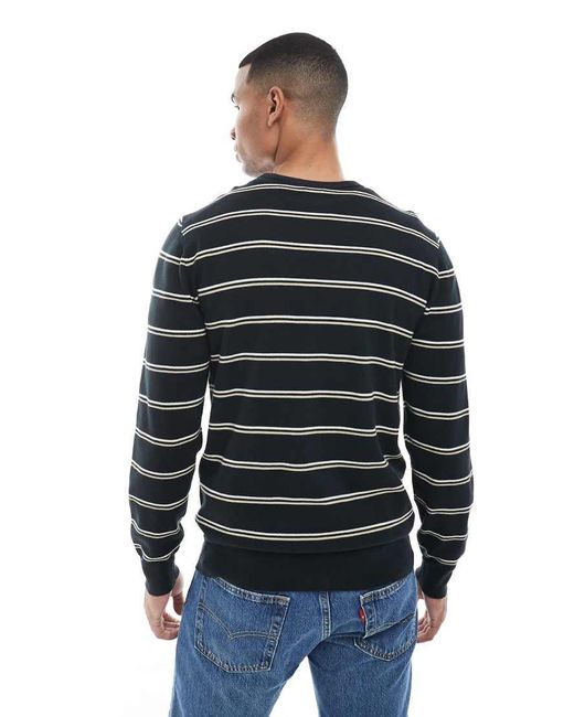 Levi's Blue Lightweight Batwing Logo Stripe Knit Sweater for men