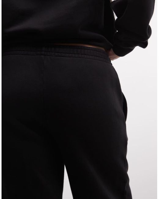 4505 Black Curve Icon Rest Day Heavyweight 440gsm Cotton Wide Leg Trackies