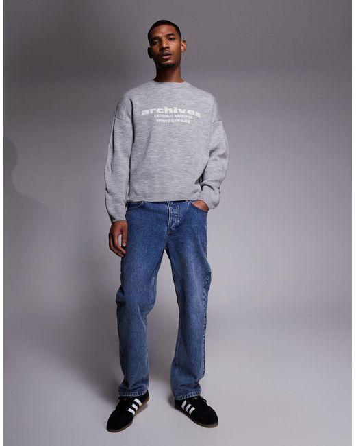 ASOS – oversize-strickpullover in Gray für Herren