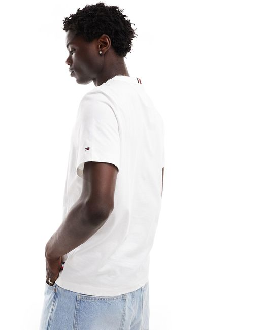 T-shirt ras Tommy Hilfiger pour homme en coloris White