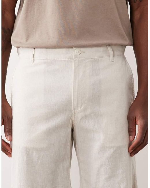 Jack & Jones Natural Linen Mix Shorts for men