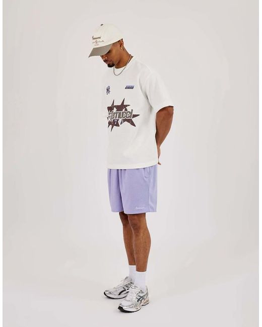 CERNUCCI White Relaxed Mesh Logo Short for men