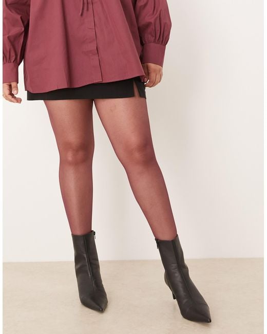 ASOS Red Asos Design Curve Super Stretch Tights With Jive Back Seam