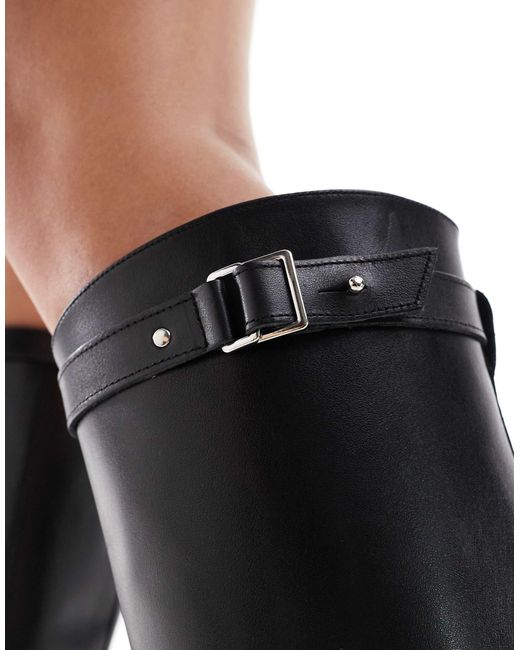 ASOS Black – ciao – hochwertige, kniehohe reiterstiefel aus leder