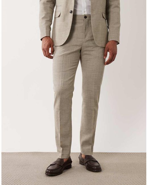 SELECTED Natural Linen-mix Slim Fit Pants for men
