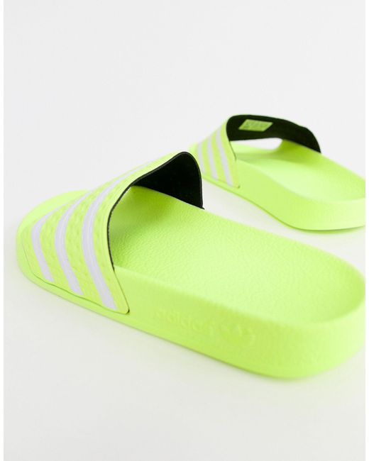 Adidas Originals Green Adilette Slider Sandals