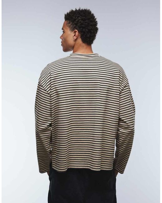 ASOS Gray Heavyweight Oversized Long Sleeve T-shirt for men