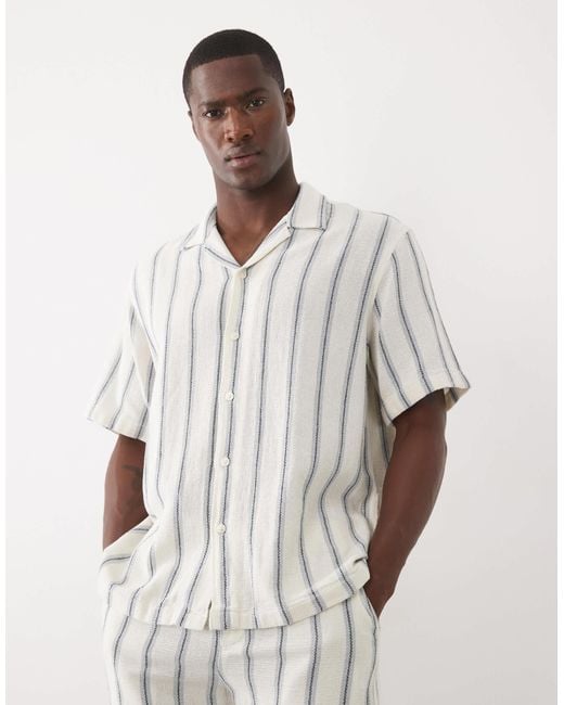 SELECTED White 100% Cotton Textured for men
