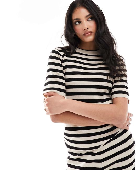 Object Black Short Sleeved Knitted T-shirt Co-ord