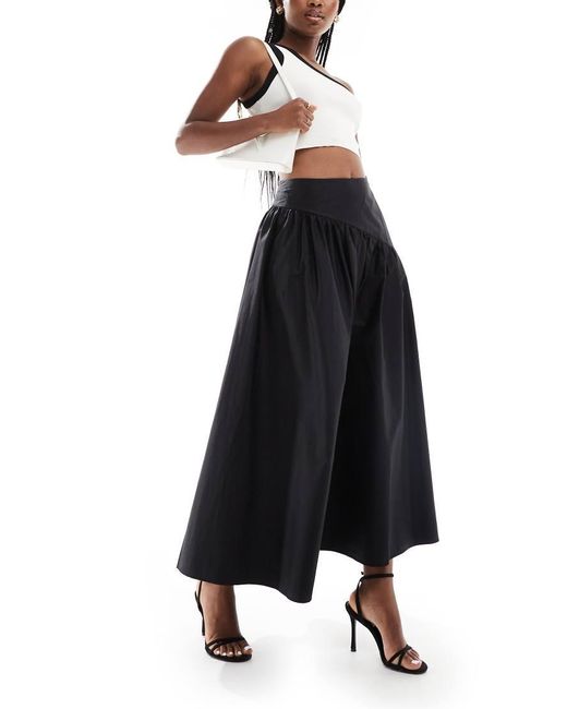 & Other Stories Blue Maxi Skirt With Asymmetric Basque Panel