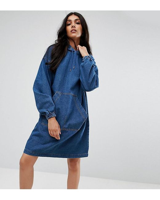hooded denim dress