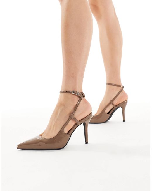 New Look White Ankle Strap Pointed Heeled Shoes