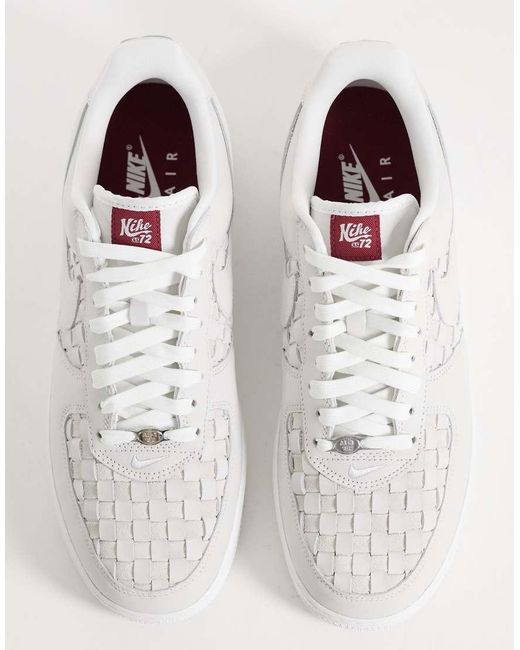 Nike White Air Force 1 Low Retro Woven Suede Trainers for men