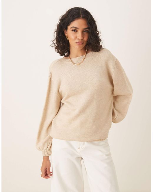 ASOS Natural Knitted Open Back Jumper