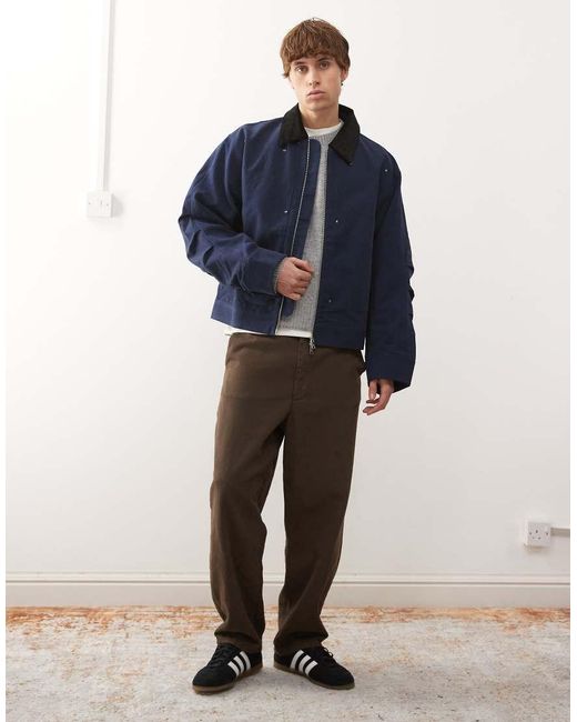 Adidas Originals Blue Premium Essentials Bomber Jacket for men