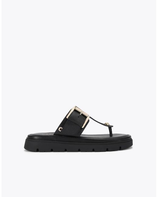 Carvela Kurt Geiger Black Pavilion T Bar Mule Flat Sandals