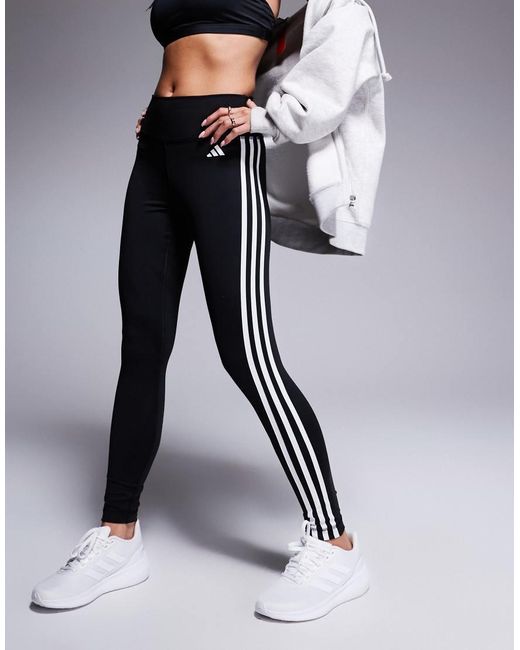 Adidas Originals Black Adidas Training Essentials 3 Stripe 7/8 leggings