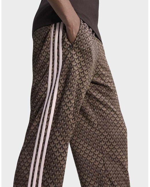Adidas Originals Brown Firebird Loose Monogram Track Pants for men