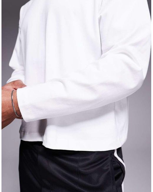 ASOS White Heavyweight Boxy Oversized Long Sleeve T-shirt for men
